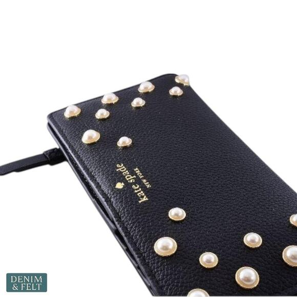 Kate Spade Serrano Place Pearl Stacy Black Long Wallet Gold Hardware - Picture 5 of 14
